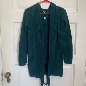 Derek Heart Green Cable Knit Cardigan Small